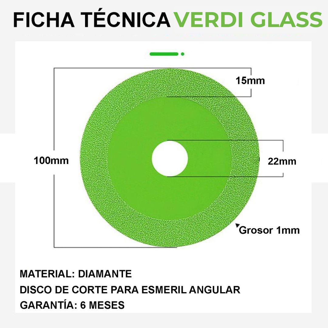 Verdi Glass™ - Disco de Corte de Vidrio